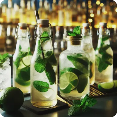 small glass bottles
